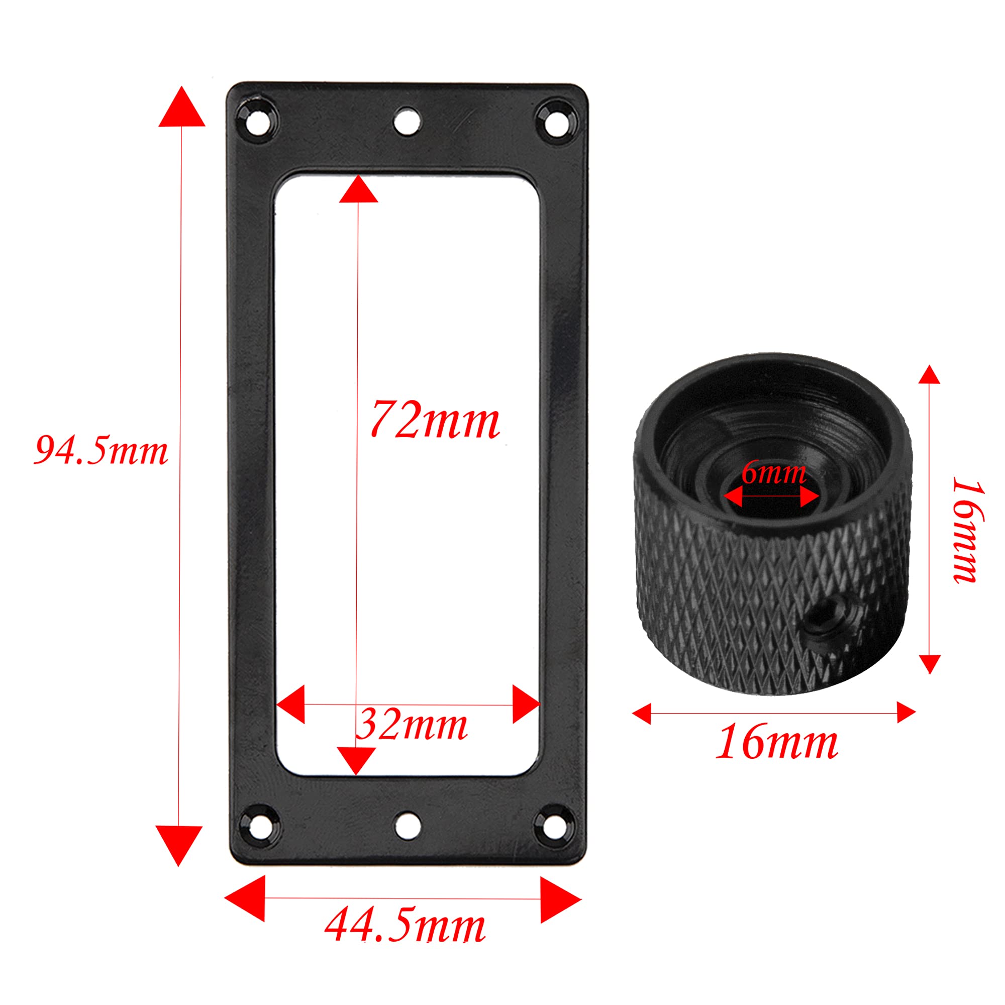 1Set Yootones Metal Flat Humbucker Cover Electric Guitar Pickup&Double Coil Pickup Frame Ring Mounting Screws Springs Suit&Elect